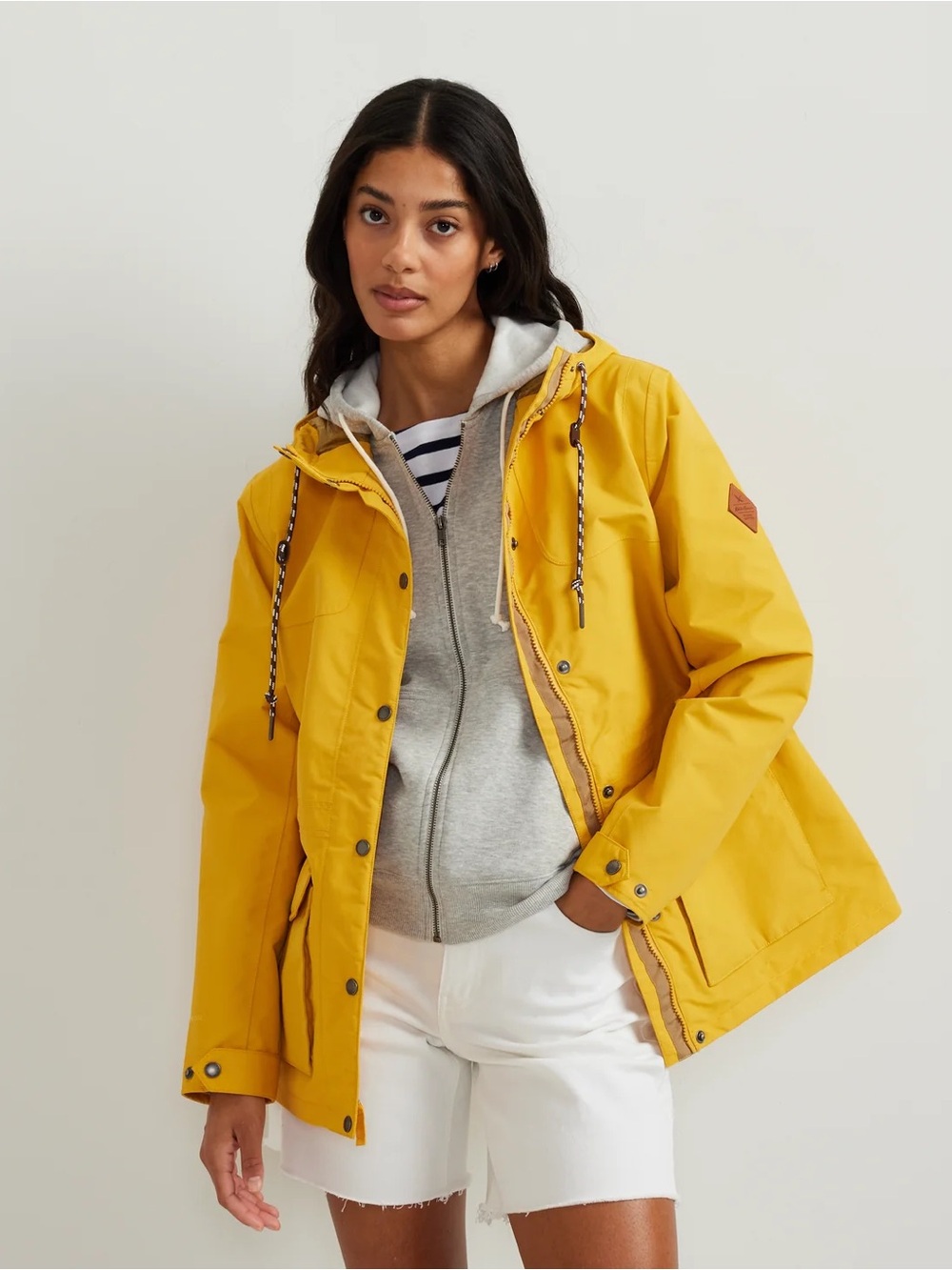 Eddie Bauer Charley Rain Parka - Yellow Women's Waterproof Hooded Jacket